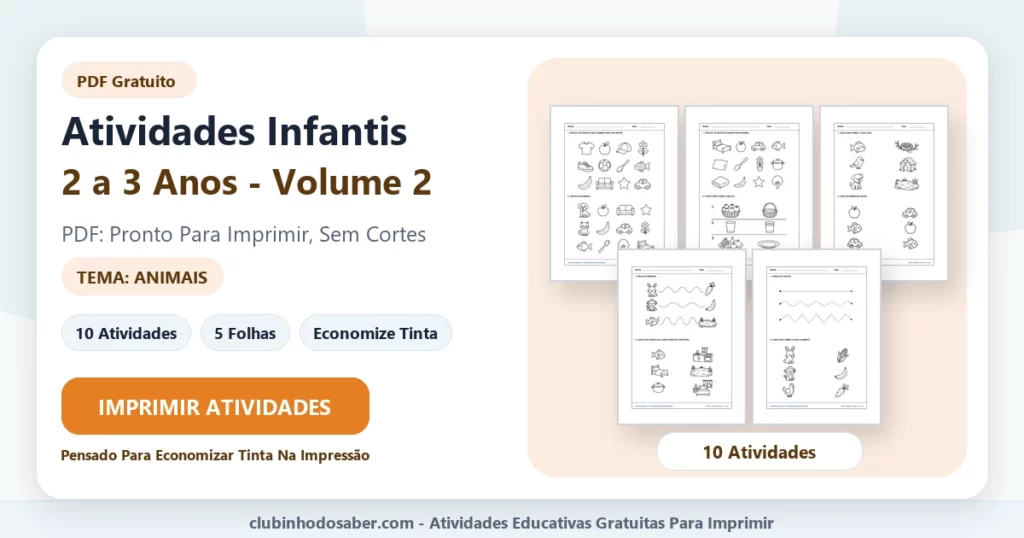 Atividades infantis 2 a 3 anos volume 2 PDF para imprimir