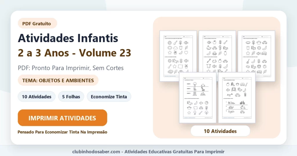 Atividades infantis 2 a 3 anos volume 23 PDF para imprimir