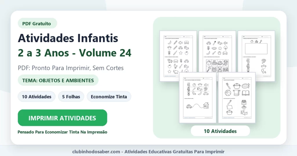 Atividades infantis 2 a 3 anos volume 24 PDF para imprimir