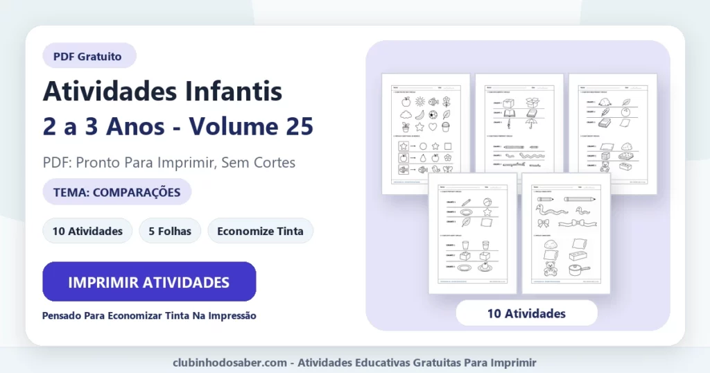 Atividades infantis 2 a 3 anos volume 25 PDF para imprimir