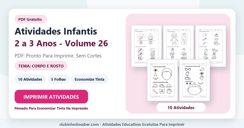 Atividades infantis 2 a 3 anos volume 26 PDF para imprimir