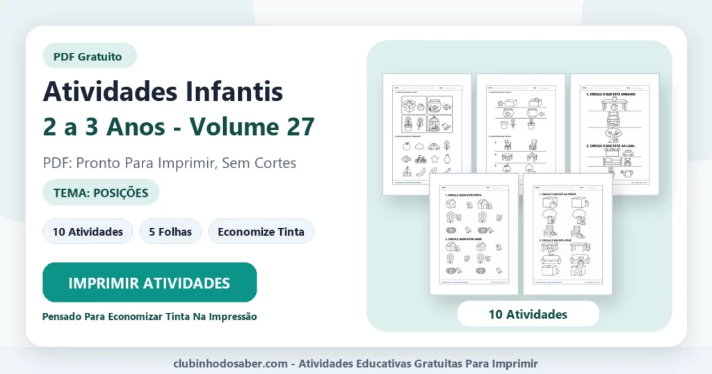 Atividades infantis 2 a 3 anos volume 27 PDF para imprimir