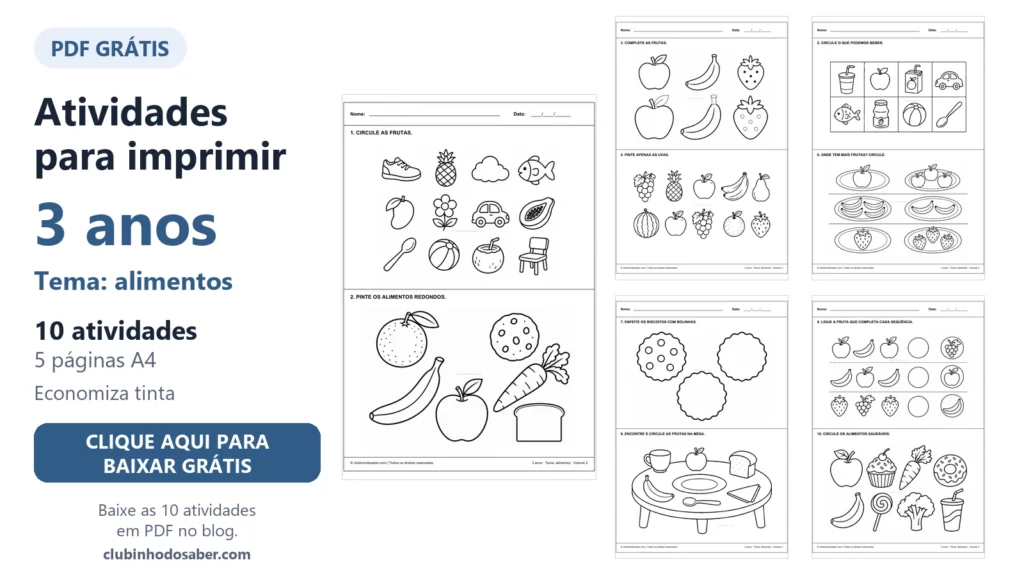 Atividades para imprimir para crianças de 3 anos, material 3A-ALI-02.