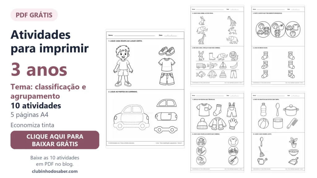 Atividades para imprimir para crianças de 3 anos, material 3A-CLA-03.