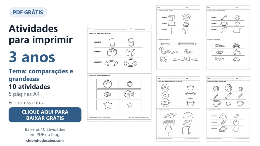 Atividades para imprimir para crianças de 3 anos, material 3A-COM-01.