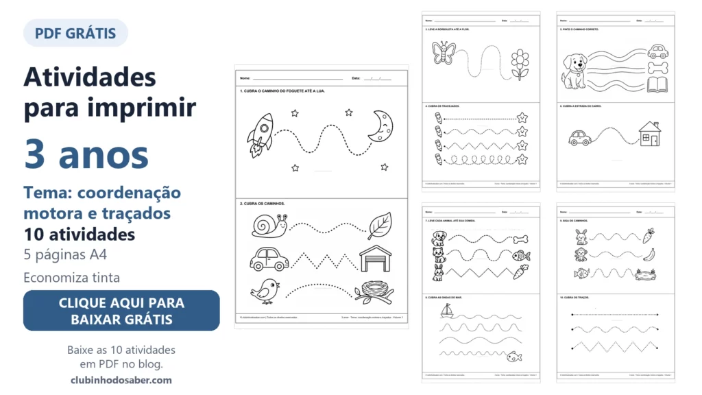 Atividades para imprimir para crianças de 3 anos, material 3A-CMT-01.